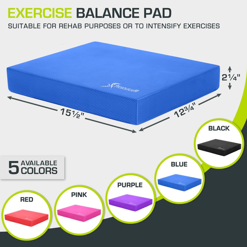 ProsourceFit Exercise Balance Pad, Non-Slip Cushioned Foam Mat & Knee
