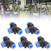 50Pcs 3‑Way Pneumatic Connector Quick PU Tube Hose Push in