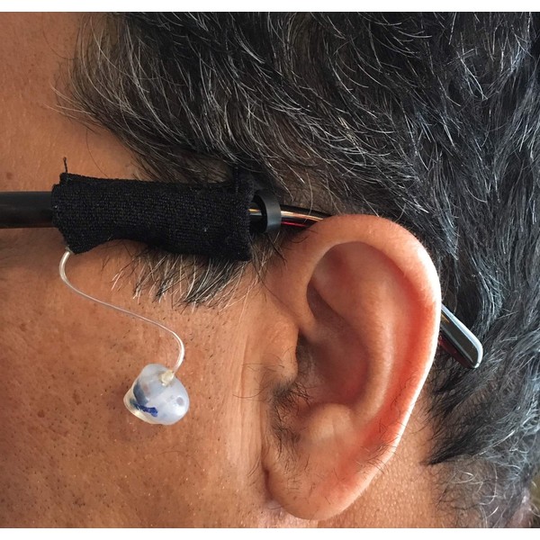 Hearing aid Retainer for Eyeglass Users- No More Ear Irritation! Made of Fabric. Protect Hearing Aid from Falling Off. (Standard Size-)