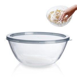Ajrwiiy Large Glass Bowl for Sourdough Bread Making, 4.7 Quart Glass Mixing Bowl for Sourdough Bread with Lid, Clear Breads Proofing Bowl with Covers, Ideal for Kitchen, Storage