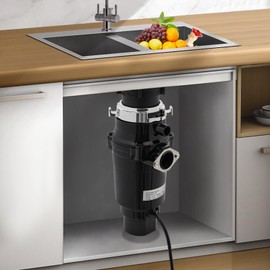 RocoReny Food Waste Disposer Unit, 560W 3600RPM Stainless Steel Anti-Clogging Turbo Boost Technology Food Waste Disposal Machine for Fruit, Vegetable, Eggshell, Pasta, Rice (560W, 3600RPM)