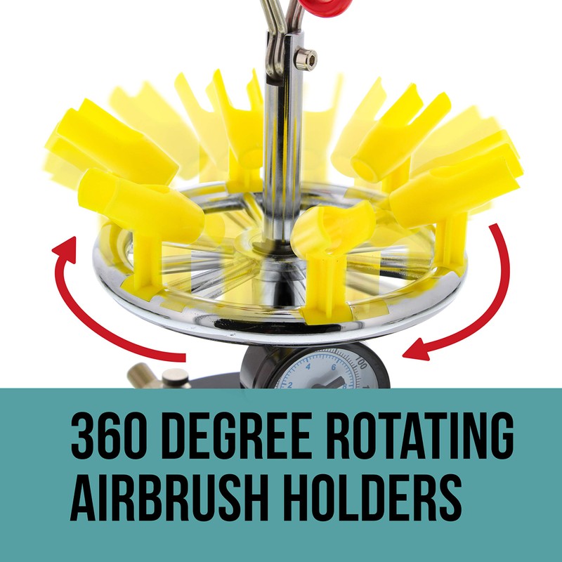 6 Station Airbrush Holder with Regulated Air Manifold That Can