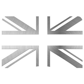 JasonCarlMorgan JCM Graphics Union Jack 85mm Sticker, Chrome Silver