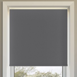 Sun Zero Lodi Textured Total Blackout Cordless Roller Shade, 34" x 72", Gray