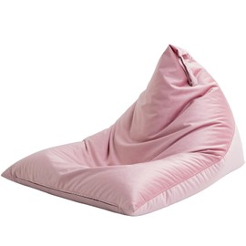 Nobildonna 4ft Bean Bag Chair Cover (No Filler) for Adults, 400L Extra Large Premium Velvet Beanbag Chair Cover, Washable Beanbag Without Filling Ultra Soft Triangular Lazy Sofa Cover (Pink)