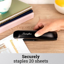 Swingline Swingline Standard Stapler, 20 Sheet Capacity, Eco Version, Jam Free, 2 Pack, Black (54501)