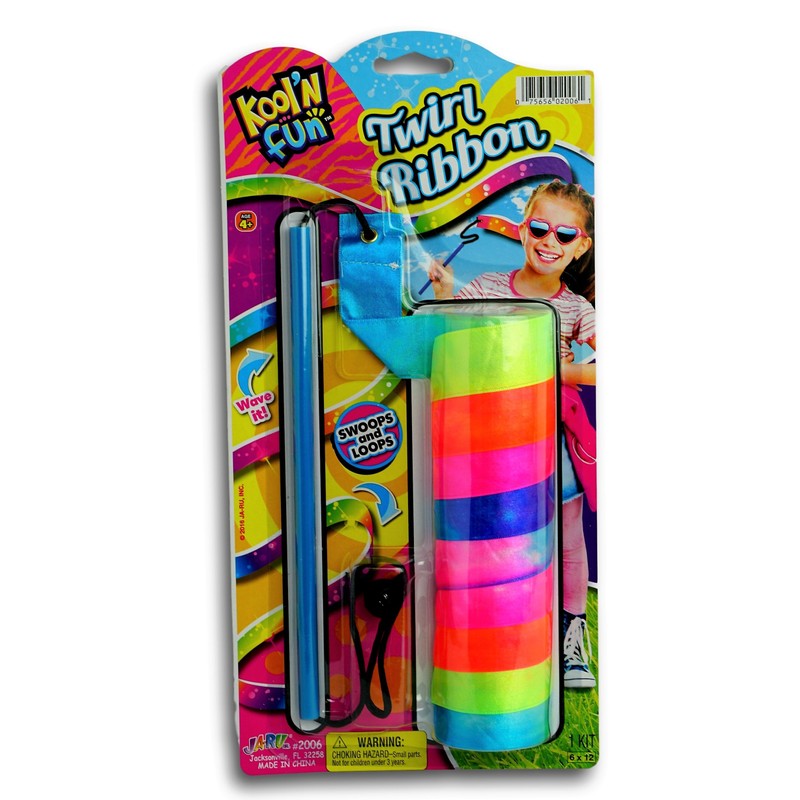 JA-RU Rainbow Ribbon Wands for Kids, Glitter Baton, & Cheerleading