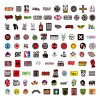 Grupo De Rock 100 Calcomanias Stickers De Pvc Vs Agua