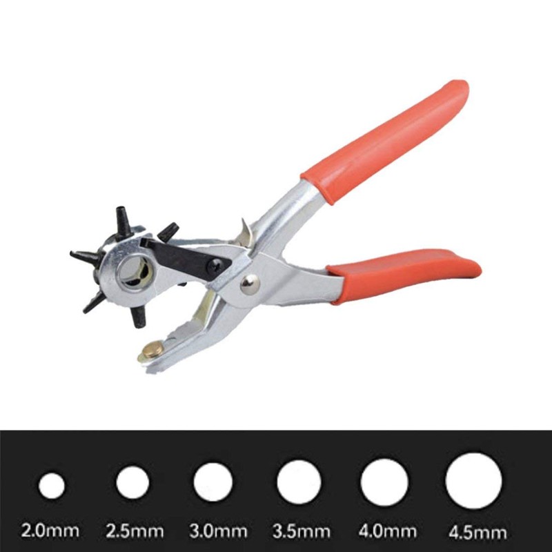 JZK Leather Hole Punch, Multi-Sized Belt Hole Puncher, Heavy Revolving