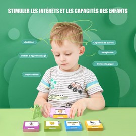 Talking Flash Cards, Flashcards for Kids, 112 Sheets, 224 Words of 2, 3, 4, 5, 6 Years, Montessori