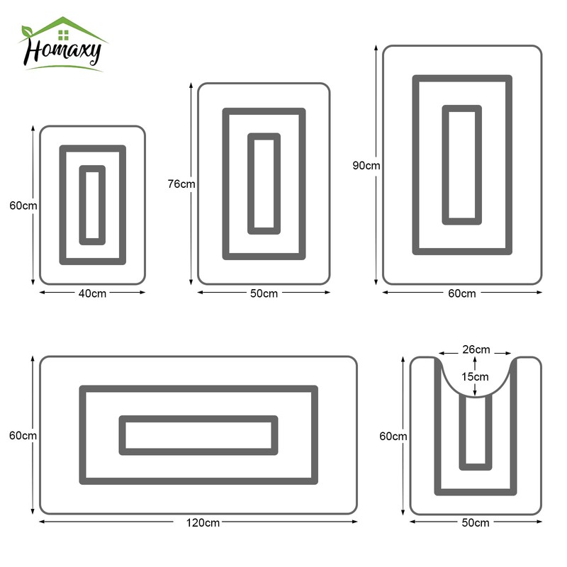 Homaxy Microfibre Bathroom Rug Non-Slip Washable Bath Mat Soft Bath