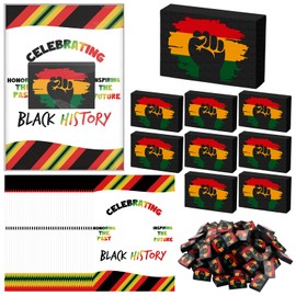 Fullhawl 100 Sets Black History Month Gifts Black History Month Erasers Bulk Celebrating Cards Black History Month Party Favors Memorial Gift for Students Classrooms Rewards Office Supply