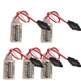 KUANMAI 5PCS CR14250SE PLC Lithium Battery (1/2AA) with Black Connector for Sanyo CR14250SE1747-BA Backup Power Supply