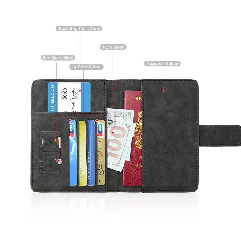 ILIYAH Passoport Cover UK Leather Passport Holder Tavel Wallet Brithsh