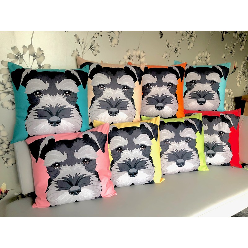 The Beach Stop Decorative Miniature Schnauzer Dog Scatter Cushion Cover
