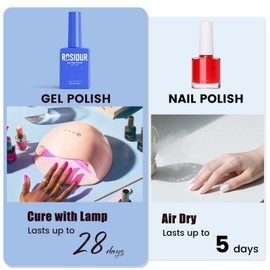 Rosiour TPO and Hema Free Bright Blue Gel Nail Polish- 18ml Hypoallergenic Non Toxic Light Blue Nail Polish Gel, Long Lasting Soak Off UV Nail Polish for Manicure Nail Design Salon Home DIY