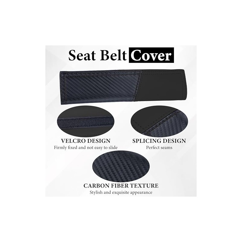Carbon Fiber Car Seat Belt Cover Pad - 2 Pack