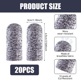 zmzdp 20 PCS Cut Resistant Finger Cots Protection Reusable Durable Thumb Protector Gloves Finger Guards for Cutting Food Fingertip Covers for Kitchen Work Garden Sculpture Anti-Slip Cut Gloves