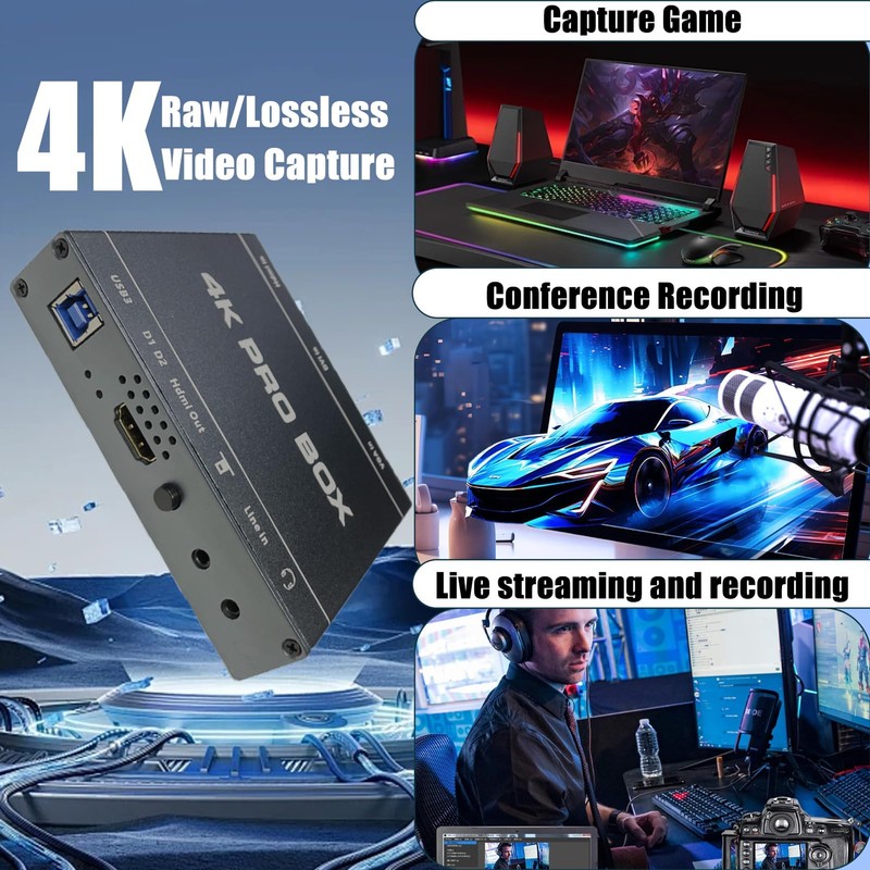 4K DVI Video Capture Card,DVI HDMI VGA to USB3.0,HD 1080p60fps