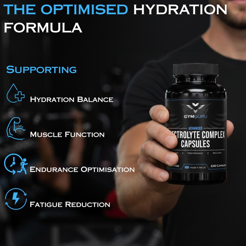 Gym Guru® Electrolytes Capsules High Strength, 240 Capsules, UK Made