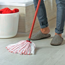 Vileda SuperMocio Mikrofaser und Power Ersatz-Moppkopf, für alle SuperMocio Wischsysteme, optimale Aufnahme von losen Haaren und Schmutz, entfernt über 99% der Bakterien nur mit Wasser, 1er Pack