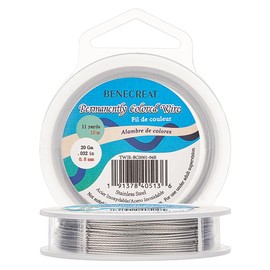 Benecreat Total Length 32.8 ft (10 m) Wire Diameter 0.03 inch (0.8 mm) Craft Wire, Light Gray Wire, Nylon Painting, Stainless Steel Wire, Beading, Accessory Making, Handicrafts, Handmade Material