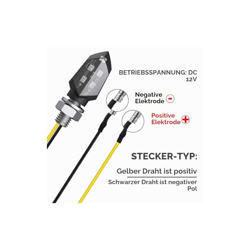 4 Pcs Motorcycle Turn Signals LED Mini Indicators Universal 12V