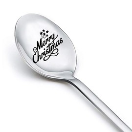 Christmas Xmas Gifts for Women Men Friends Xmas Gifts for Mom Dad Christmas Presents for Girls Boys Merry Christmas Spoon Engraved Coffee Tea Spoons Gift Ideas for Daughter Son