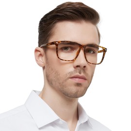 OCCI CHIARI Bifocal Readers for Men 2.75 Big Rectangle Blue Light Blocking Reading Glasses 1.0 1.25 1.5 1.75 2.0 2.25 2.5 2.75 3.0 3.5 (Demi,2.75)