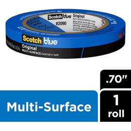 ScotchBlue Original Multi-Surface Painter's Tape, 0.70 Inches x 60 Yards, Blue, Paint Tape Protects Surfaces and Removes Easily, Multi-Surface Painting Tape for Indoor and Outdoor Use | Pack of 2