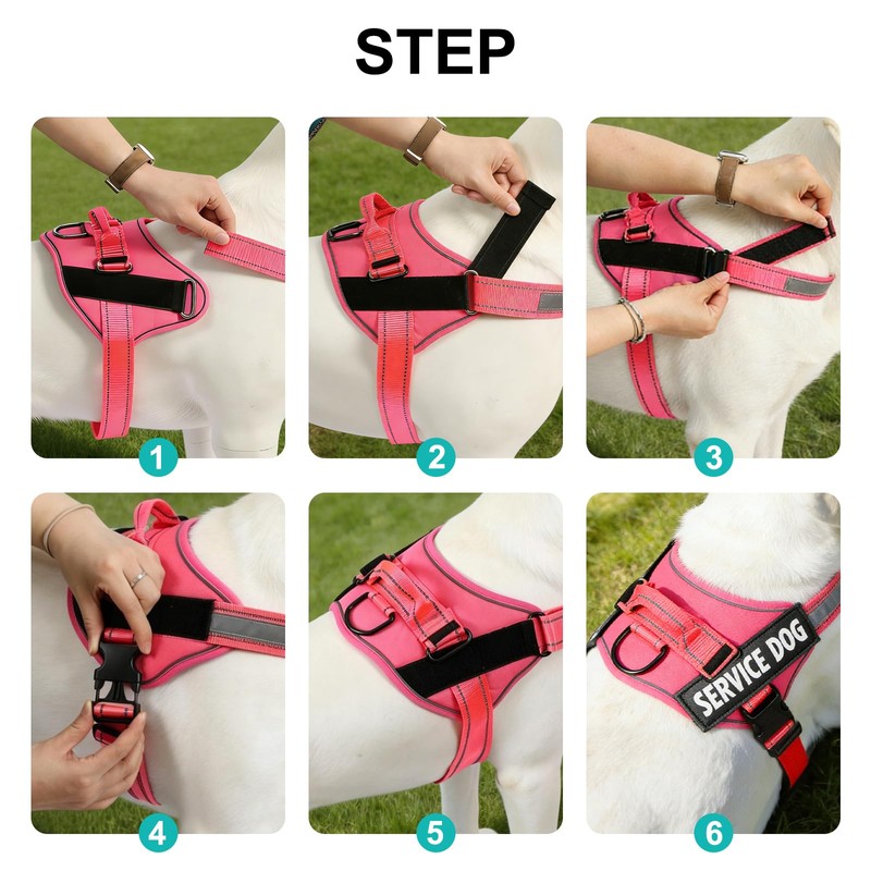 MUMUPET Service Dog Harness, No Pull Reflective Adjustable with Handle,