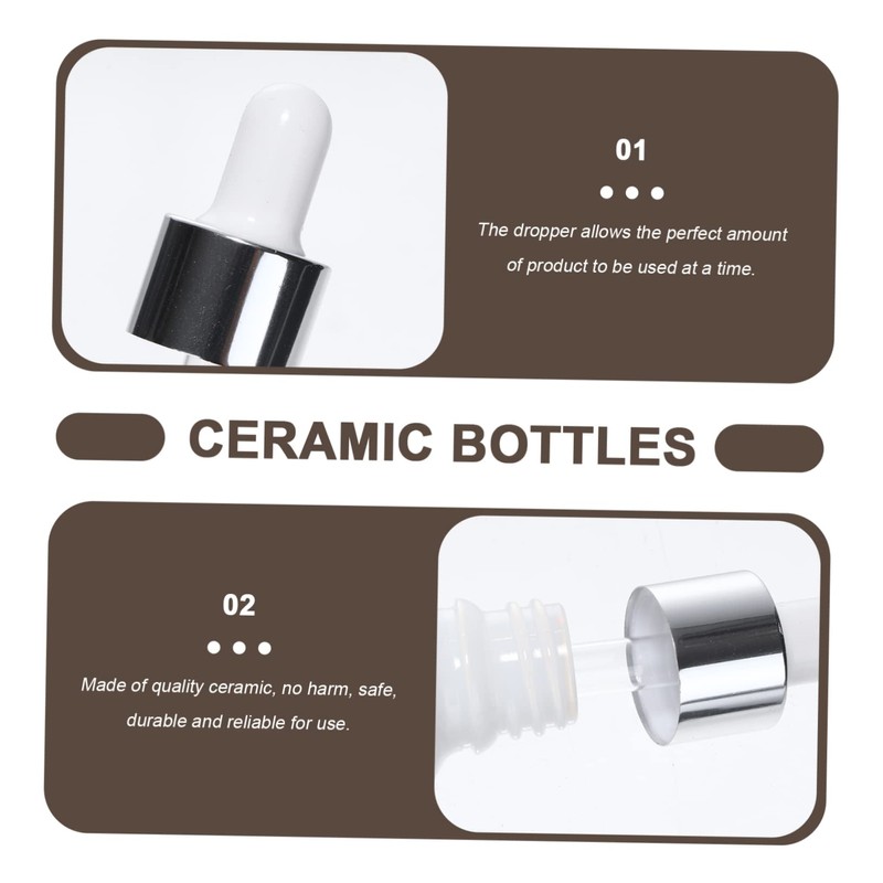 BUGUUYO 3pcs Mini Oil Dropper Bottles Ceramic Body 30ml Essential