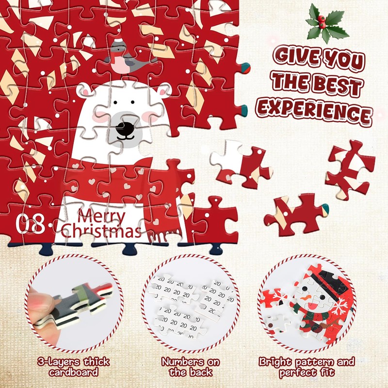 GEEKEO Advent Calendar 2024 Christmas Puzzle for Children and Adults