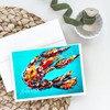 Caroline's Treasures Lucy the Crawfish in blue Greeting Cards Pack