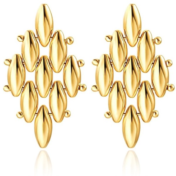 Eioi & Lmnm 14K Real Gold Plated Geometric Office Earrings