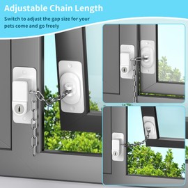 AOSITE Window Locks, 2 Packs Window Fuses Children for UPVC, Adjustable Window Locks, Child Safety with Keys, Door Lock No Drilling for Children, Pets Safety, Window Lock
