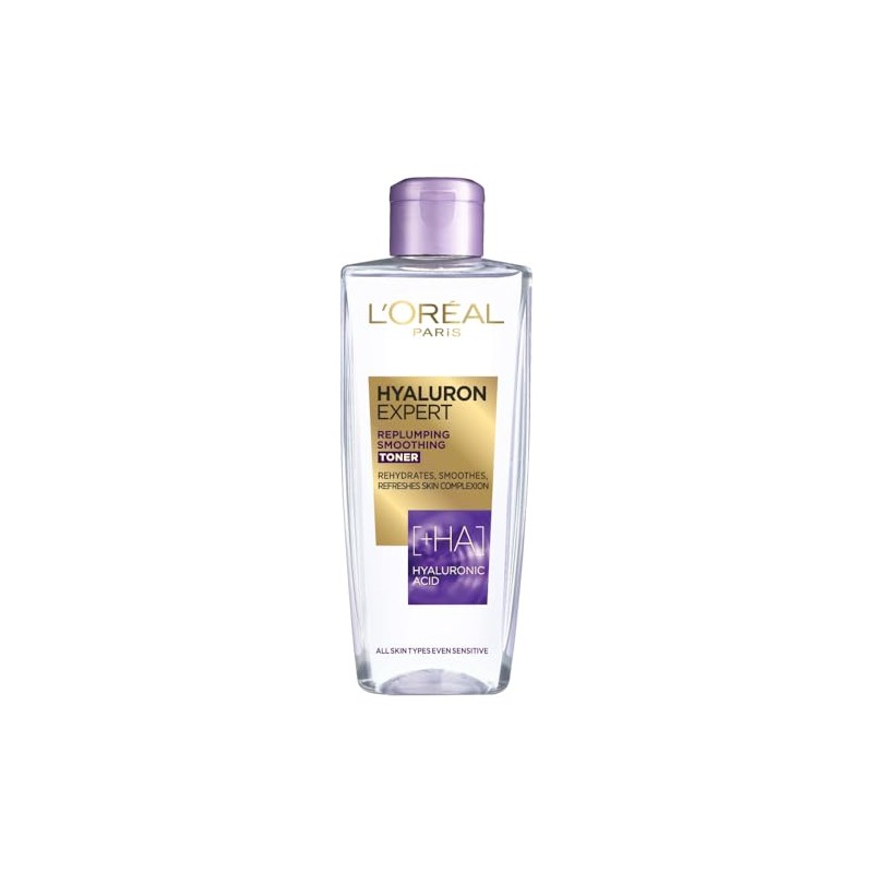 L'Oréal Paris Hyaluron Expert Replumping Toner, Hyaluronic Acid, Removes Traces
