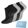 Pilates Socks for Women, Cushioned Ankle Grippy Non Slip Socks
