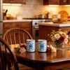 CmengAo Blue and White Floral Porcelain Tea Cups Set of