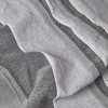 HOMESCAPES Light Grey Throw “Morocco” Cotton Textured Stripe Throw 150