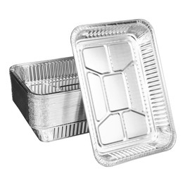 JIEJIE Aluminum Pans 12.5 * 8.8 * 1.6 Disposable Foil Pans For Baking (30 Pack) Food Containers for Roasting, Cooking, Heating or Steam Table