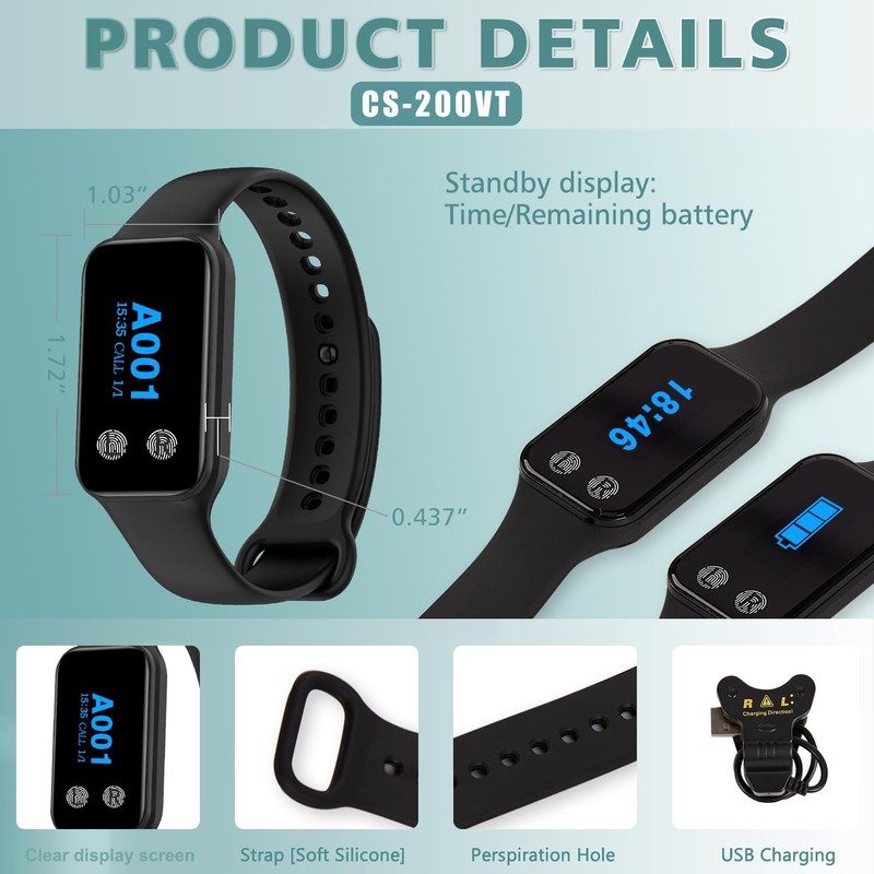 WNKRUN Wireless Restaurant Pager System with 1 Waterproof Watch Pager