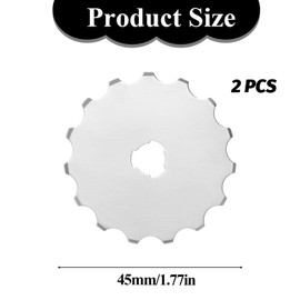 InnoHHustle 2 Pieces 45 mm Perforating Rotary Replacement Blades Crochet Edge Skip Blade Perforated Rotary Blades for Crochet Edge Cutting Crafting Sewing Leather Paper Cardstock