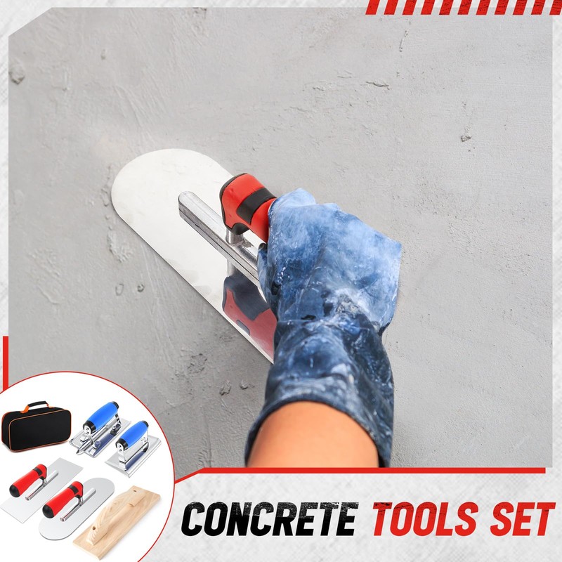 MorningRo 6pcs Concrete Hand Tools Set Masonry Tools Includes Stainless