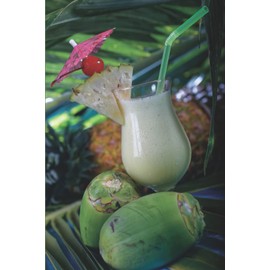 Notebook with a cover image of coconut, pineapple and cherry cocktail: Notebook for Writing 6x9 inches 100 pages Lined sheet notebook