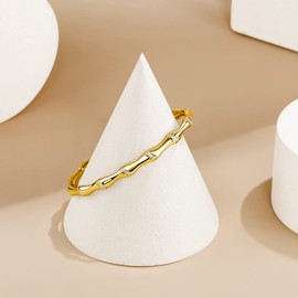 KissYan Gold Cuff Bangle Bracelets for Women, Thin 14K Gold Plated Cuff Bracelet Dainty Twisted Butterfly Adjustable Cubic Zirconia Jewelry Gift (021)