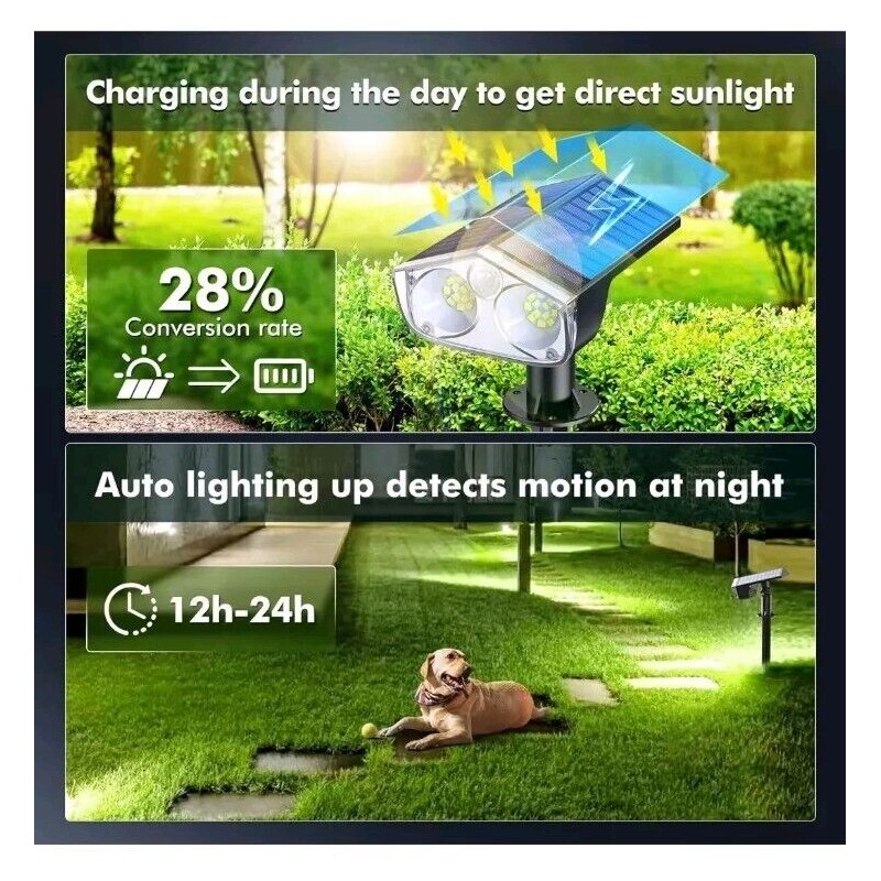 AloftSun 6-Pack Solar Motion Powered Landscape LED Pathway Lights IP68