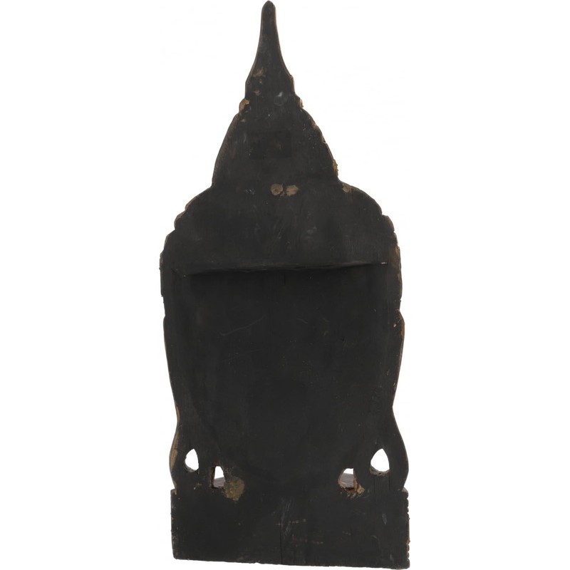 GURU SHOP Standing Buddha Mask, Thai Buddha Statue - White/Gold,