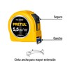 Pretul PRO-55MEB, Flexómetro amarillo 5.5 m cinta 25 mm, cubierta