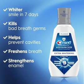 Crest Crest Pro-Health Advanced Mouthwash, Alcohol Free, Extra Whitening, Energizing Mint Flavor, 2x946mL (32 fl oz)
